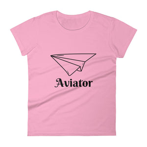 Women's Simple Aviator Short-Sleeve T-Shirt
