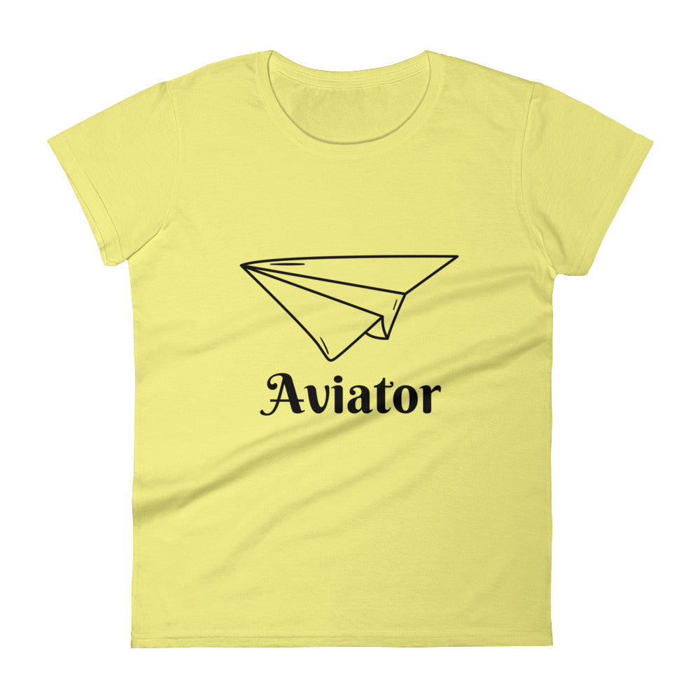 Women's Simple Aviator Short-Sleeve T-Shirt