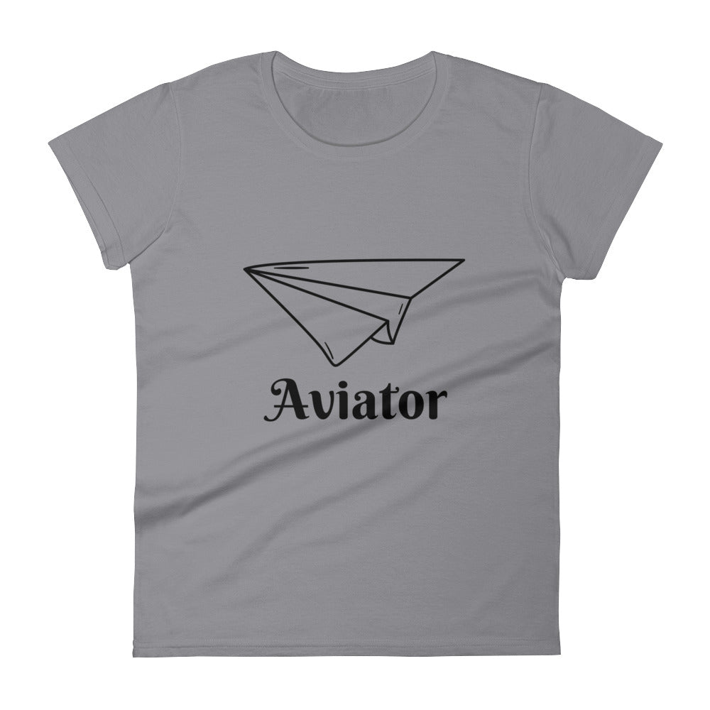 Women's Simple Aviator Short-Sleeve T-Shirt