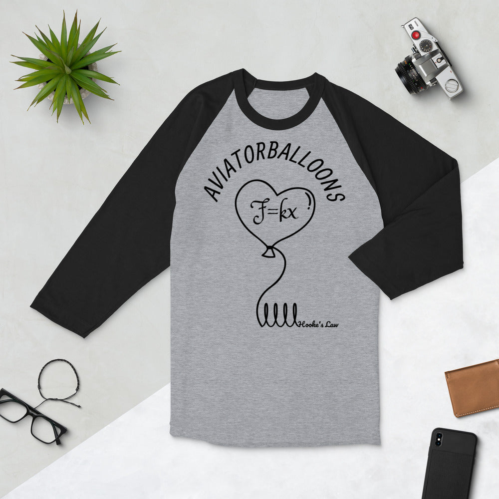 Hooke's Law x aviatorballoons 3/4 sleeve raglan shirt